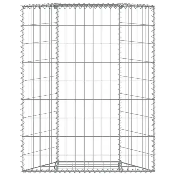 Gabioon-taimelava tsingitud terasest, hõbedane, 80 x 20 x 100 cm – 6