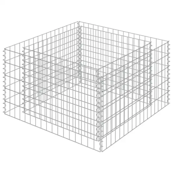 Gabioon-taimelava tsingitud terasest, hõbedane, 90 x 90 x 50 cm – 2