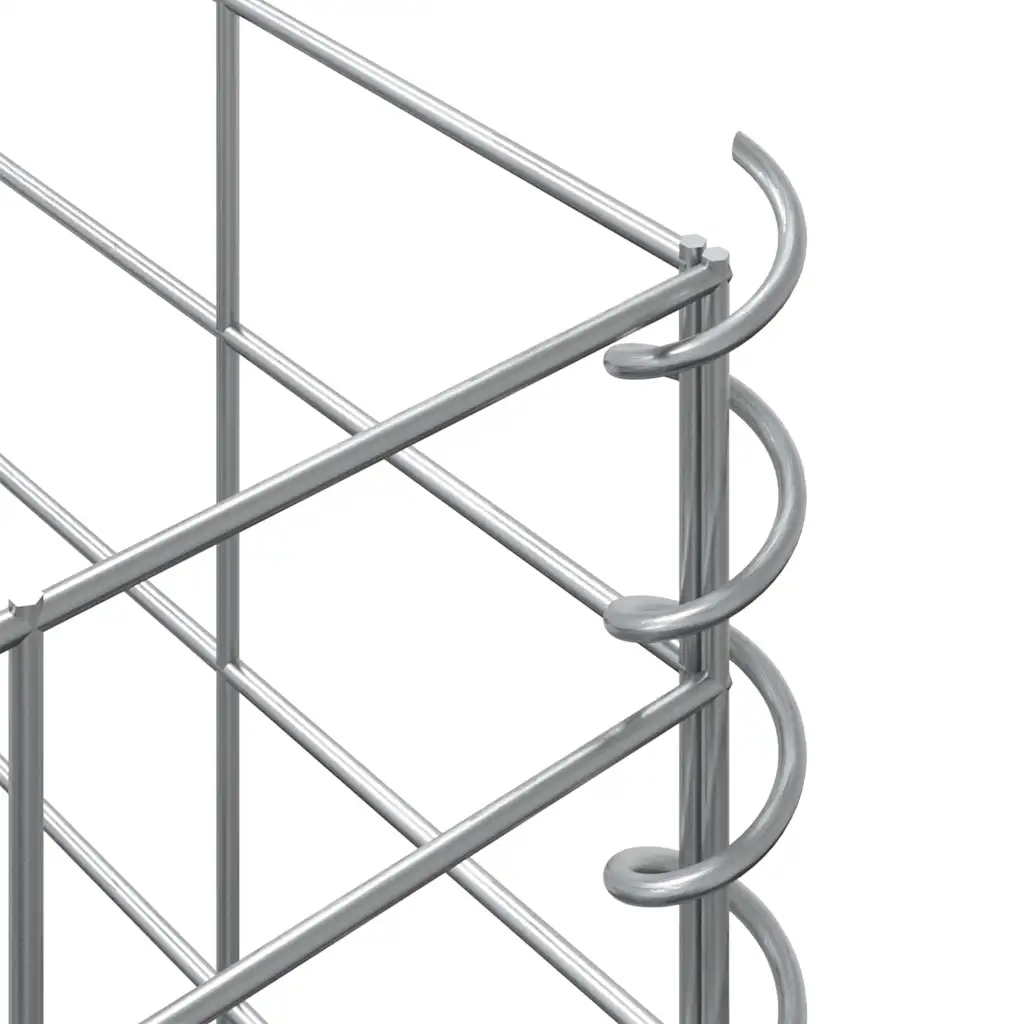 Gabioon-taimelavade komplekt, 4 tk, hõbedane raud, 30 x 30 x 50–200 cm