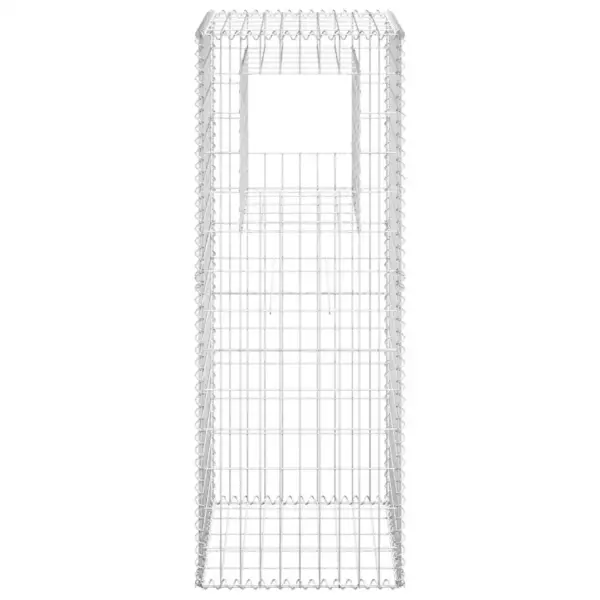 Hõbedane rauast gabioonkorv aia ja terrassi kujundamiseks, 50 x 50 x 140 cm – 3