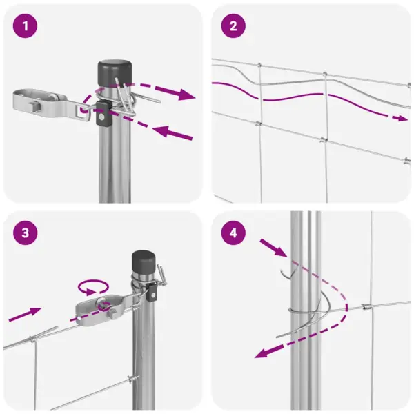 Aiapiirde komplekt galvaniseeritud terasest postidega, 50 m x 120 cm – 12
