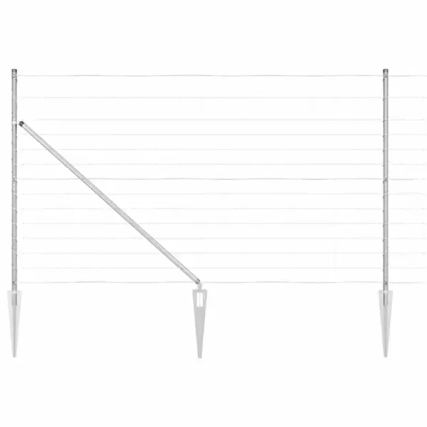 Galvaniseeritud terasest aiapostide ja võrkaia komplekt, 50 x 1,4 m – 2