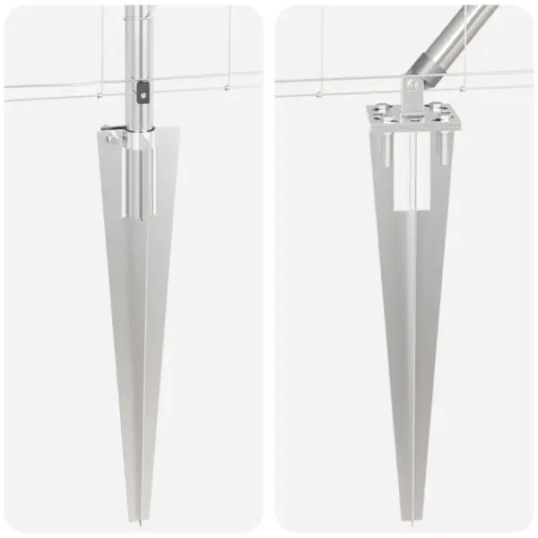 Galvaniseeritud terasest aiapostide ja võrkaia komplekt, 50 x 1,4 m – 9