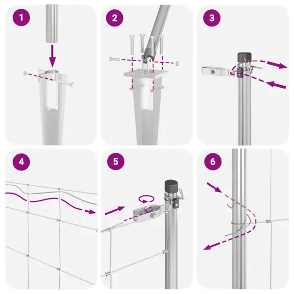 Galvaniseeritud terasest traataia ja nurgapostide komplekt, 25 x 1,6 m – 13