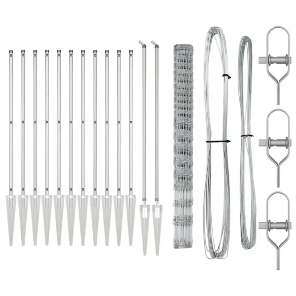 Galvaniseeritud terasest traataia ja nurgapostide komplekt, 25 x 1,6 m – 5