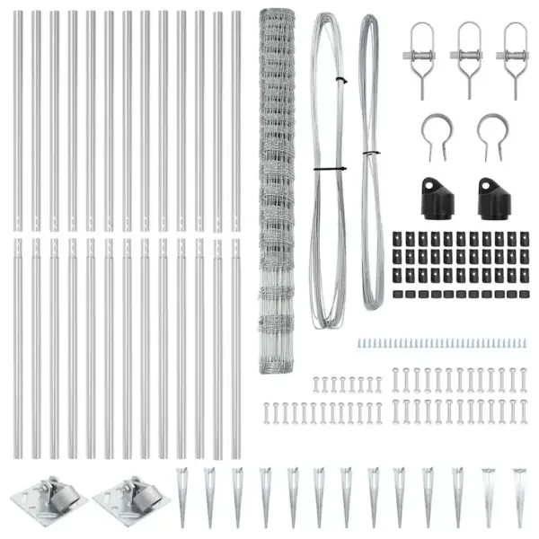Galvaniseeritud terasest traataia ja nurgapostide komplekt, 25 x 1,6 m – 6