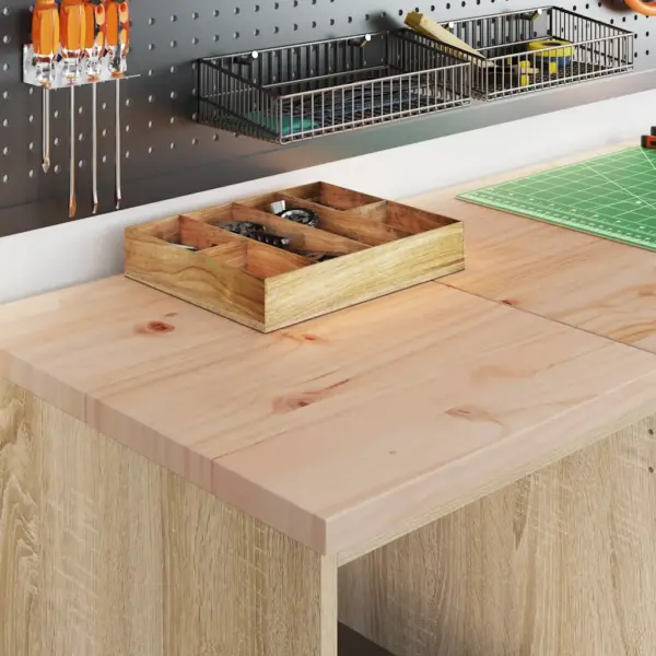 Garaažikappide komplekt tööpinnaga, 2 tk, Sonoma tamm, tehispuit, männipuidust töötasapind – 3