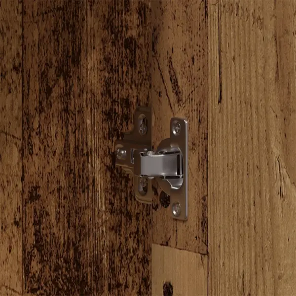 Kitsas garderoobikapp 5 riiuli ja 2 uksega, vana puit, tehispuit, 55 x 25 x 189 cm – 9