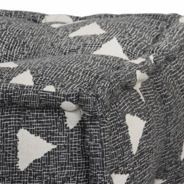 Geomeetrilise mustriga poufikomplekt vaibaga, hall ja valge, 2 x 40 x 40 x 40 cm pouf, vaip 180 x 120 cm – 8