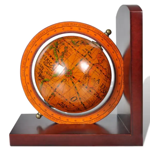 Maailmakaardiga gloobustega raamatutoed, 2 tk, MDF, pruun, 16,5 x 17,5 x 9,5 cm – 4