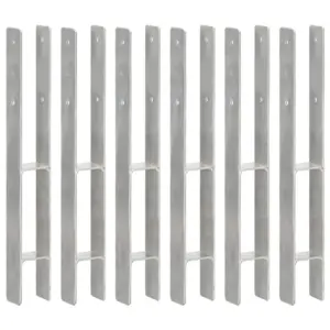 H-kujulised maavaiad, 6 tk, hõbedane kuumtsingitud teras, 7 x 6 x 60 cm