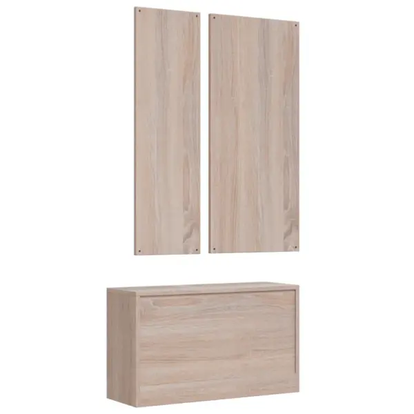 Hall 3-uksega männipuidust riidekapp, 118 x 50 x 171,5 cm, Panama sari – 7