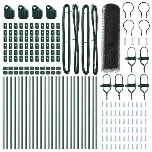 Aiavõrgu ja postide komplekt, hall, 50 x 0,8 m, 13 mm silm, teras ja PVC, 26 posti – 6