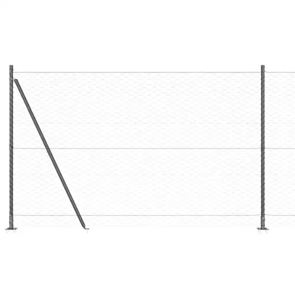 Aiavõrgu ja postide komplekt, hall, teras ja PVC, 10 x 1,6 m, 50 mm silmaga – 8
