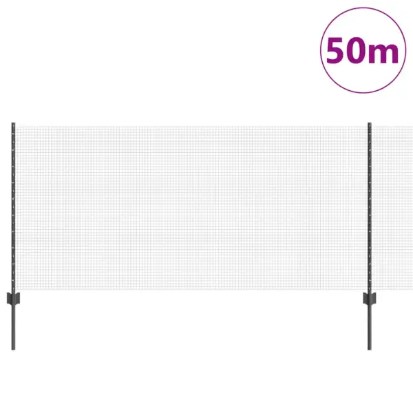 Aiavõrgu komplekt postidega, hall, terasest ja PVC kattega, 1 x 50 m, kõrgus 100 cm – 3