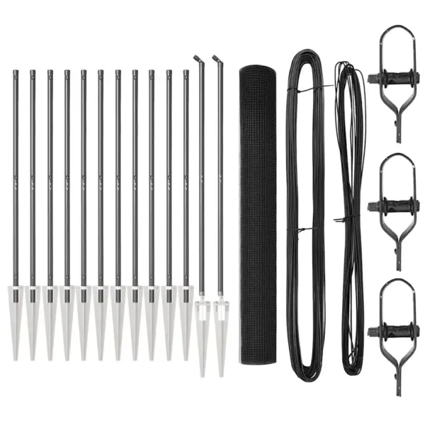 Hall terasest ja PVC-st aiavõrgu komplekt postidega, 25 x 1,4 m, 12 x 12 mm silmaga – 2