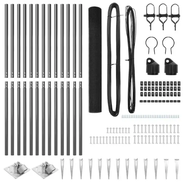 Hall terasest ja PVC-st aiavõrgu komplekt postidega, 25 x 1,4 m, 12 x 12 mm silmaga – 5