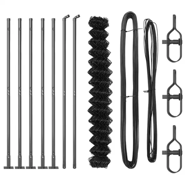 Hall aiavõrgu ja postide komplekt, 10 x 1,6 m, teras ja PVC, 60 x 60 mm võrk – 6