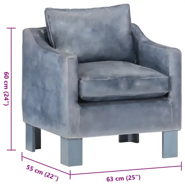 Hall ehtsast kitsenahast tugitool mangopuidust jalgadega, 63 x 55 x 60 cm – 7