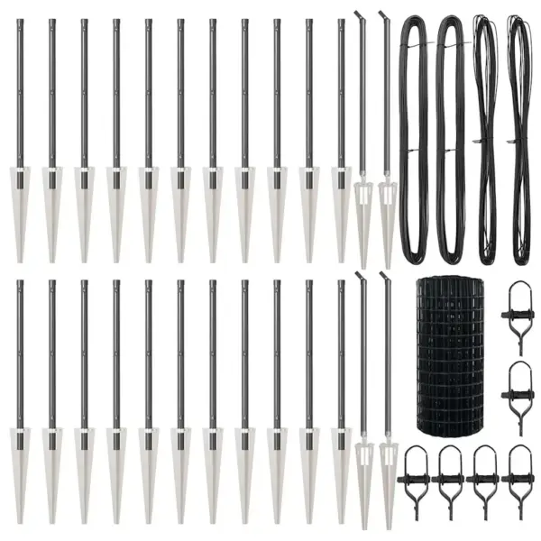 Hall euroaed postidega, 0,4 x 50 m, terastraat PVC-kattega – 5