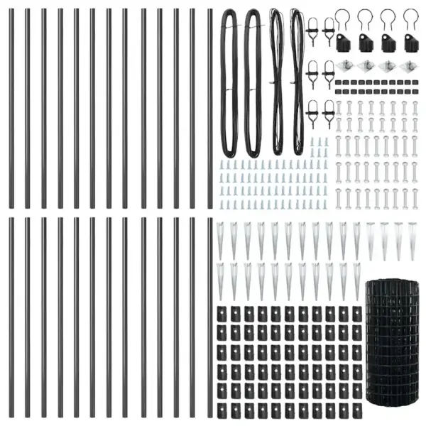 Hall euroaed postidega, 0,4 x 50 m, terastraat PVC-kattega – 6