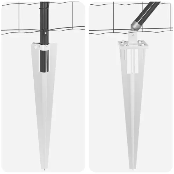 Hall euroaed postidega, 0,4 x 50 m, terastraat PVC-kattega – 9