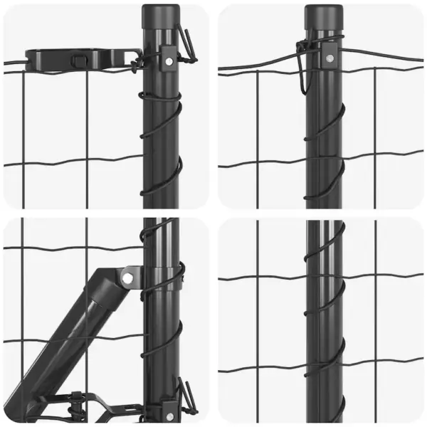 Eurovõrkaia komplekt postidega, hall teras ja PVC, 0,4 x 10 m – 8