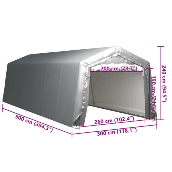 Hoiutelk õueseadmetele, hall PE-kate, 300 x 900 cm – 5