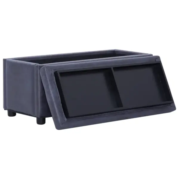 Hoiutumba jalatoe ja lisatoolina, hall kunstseemisnahk, 87,5 cm – 4