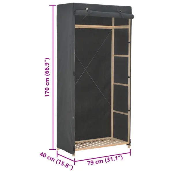 Hall kangast riidekapp kuusepuidust raamiga, 79 x 40 x 170 cm – 6