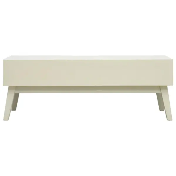 Hall kohvilaud 2 nikerdatud sahtliga, MDF ja kuusevineer, männipuidust jalad, 110 x 50 x 40 cm – 5