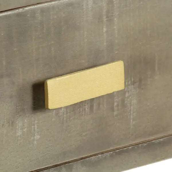 Hall mangopuidust konsoollaud 3 sahtliga, messingkattega terasjalgadel, 110 x 35 x 76 cm – 6