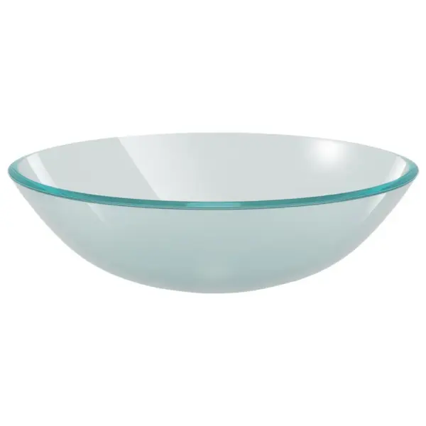 Ümmargune tööpinnale paigaldatav vannitoavalamu kraani ja äravoolukorgiga, hall matt karastatud klaas, 42 x 13 cm – 7