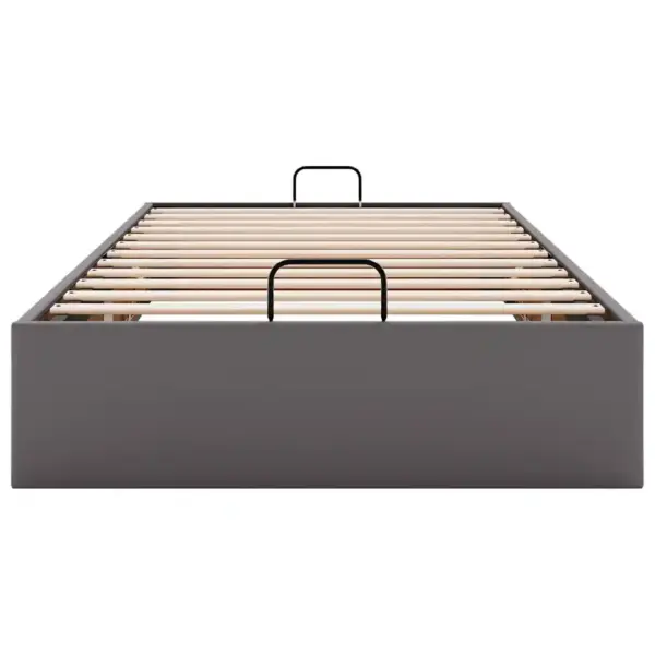 Hall kunstnahast panipaigaga ottomani voodiraam, hüdrotõstega, 90 x 190 cm, ilma madratsita – 7