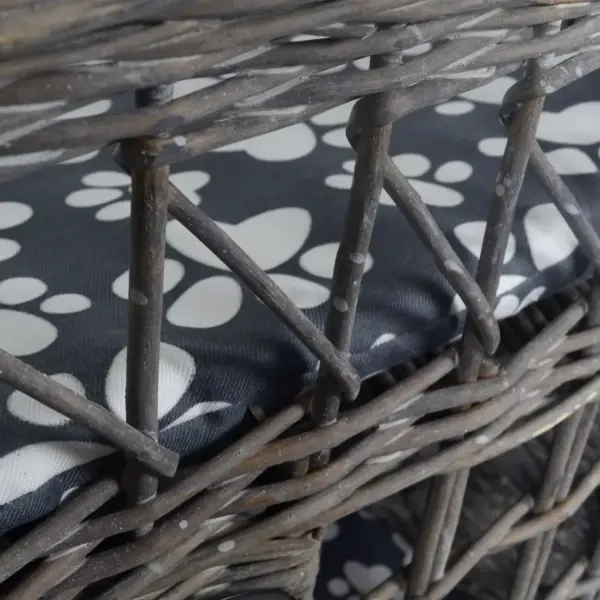 Hall pajuvitstest lemmikloomamaja padjaga, kahekorruseline, 46 x 32 x 36 cm – 5