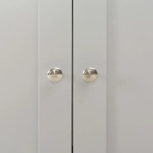 Puhvetkapp 2 sahtli ja 2 uksega, hall, naturaalse puidu tooniga pealispinnaga, 79 x 35 x 81 cm – 9