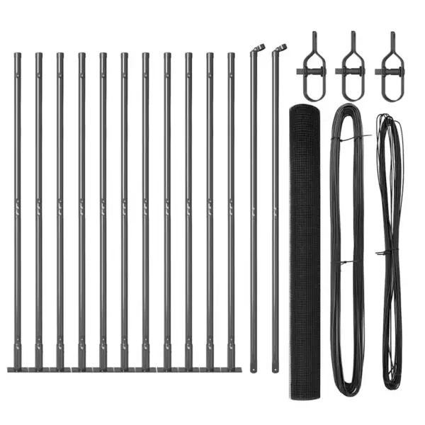 Hall aiavõrgu ja teraspostide komplekt, PVC-kattega, 25 x 1,4 m, võrguava 12 x 12 mm, 11 posti – 2