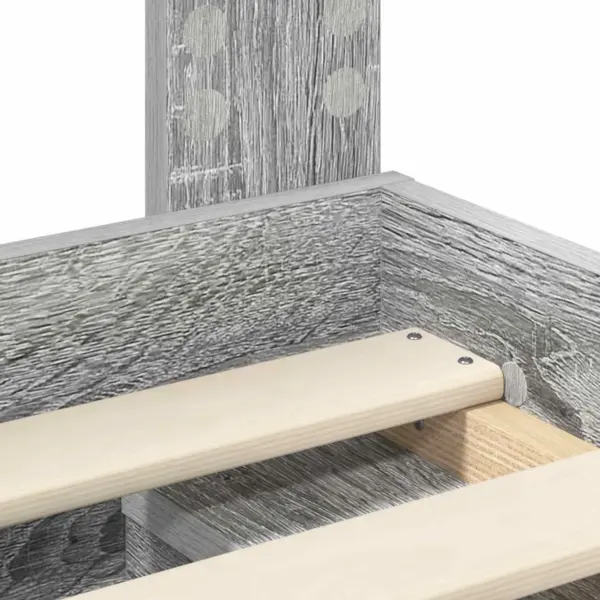 Hall sonoma voodiraam peatsiga, liistudega, insenerpuidust raam ja männipuidust peats, 120 x 200 cm – 10