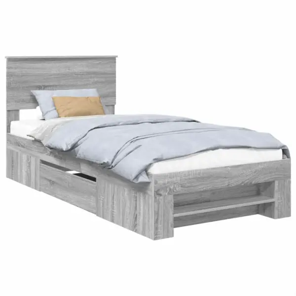 Hall sonoma voodiraam peatsiga, tehispuit, 90 x 200 cm – 2