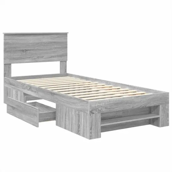 Hall sonoma voodiraam peatsiga, tehispuit, 90 x 200 cm – 5