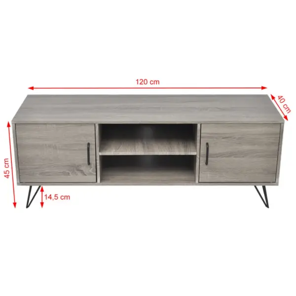 Hall telerialus avatud riiulite ja ustega, 120 x 40 x 45 cm - 5