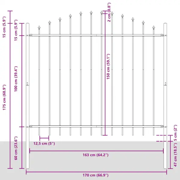 Hallid aiapiirdepaneelid, 6 tk, pulbervärvitud teras, 170 x 190 cm - 8