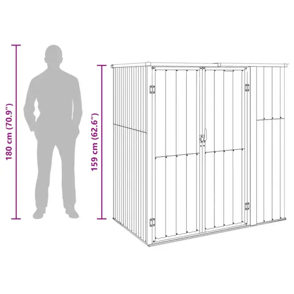 Hall aiakuur aiatööriistadele, tsingitud teras, 161 x 89 x 161 cm – 8