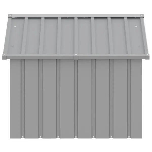 Hall tsingitud terasest koerakuut abikatusega, 116,5 x 103 x 81,5 cm – 6