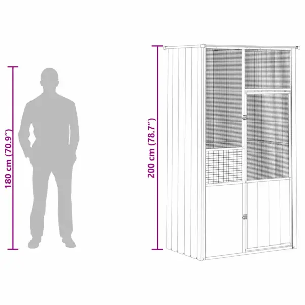 Hall välilinnupuur tsingitud terasest, 115 x 78 x 200 cm – 11