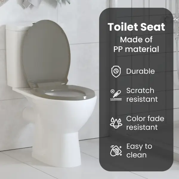 Vaikselt suletav kiirkinnitusega WC-prill-laud, hall ovaalne, 42,5 x 35 cm – 12