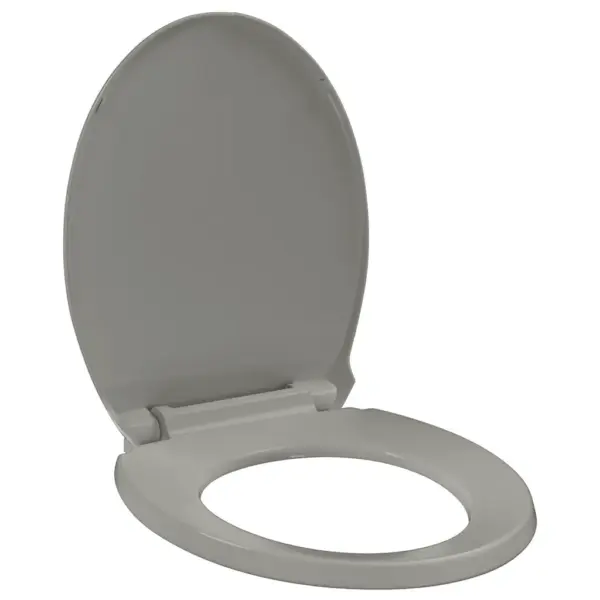 Vaikselt sulguv ovaalne WC prill-laud, hall polüpropüleen, 42,5 x 35 cm – 2