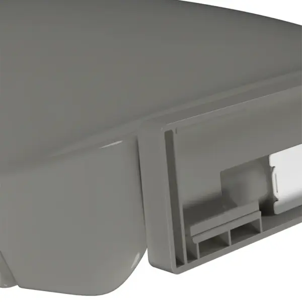 Vaikselt sulguv ovaalne WC prill-laud, hall polüpropüleen, 42,5 x 35 cm – 11