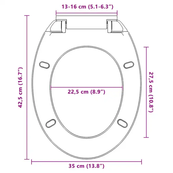 Vaikselt sulguv ovaalne WC prill-laud, hall polüpropüleen, 42,5 x 35 cm – 12