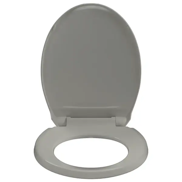 Vaikselt sulguv ovaalne WC prill-laud, hall polüpropüleen, 42,5 x 35 cm – 5